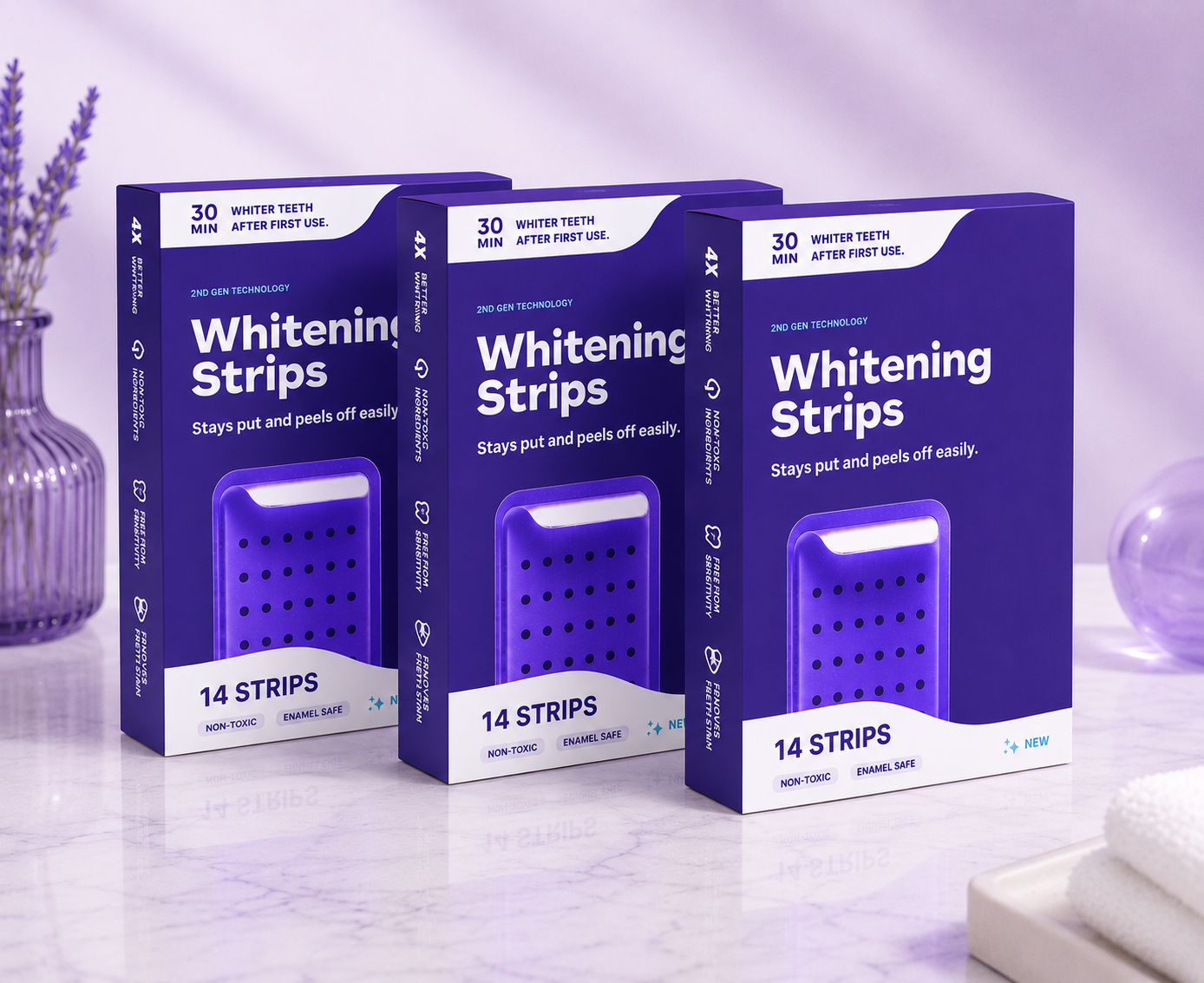 Purple Whitening Tooth Strips