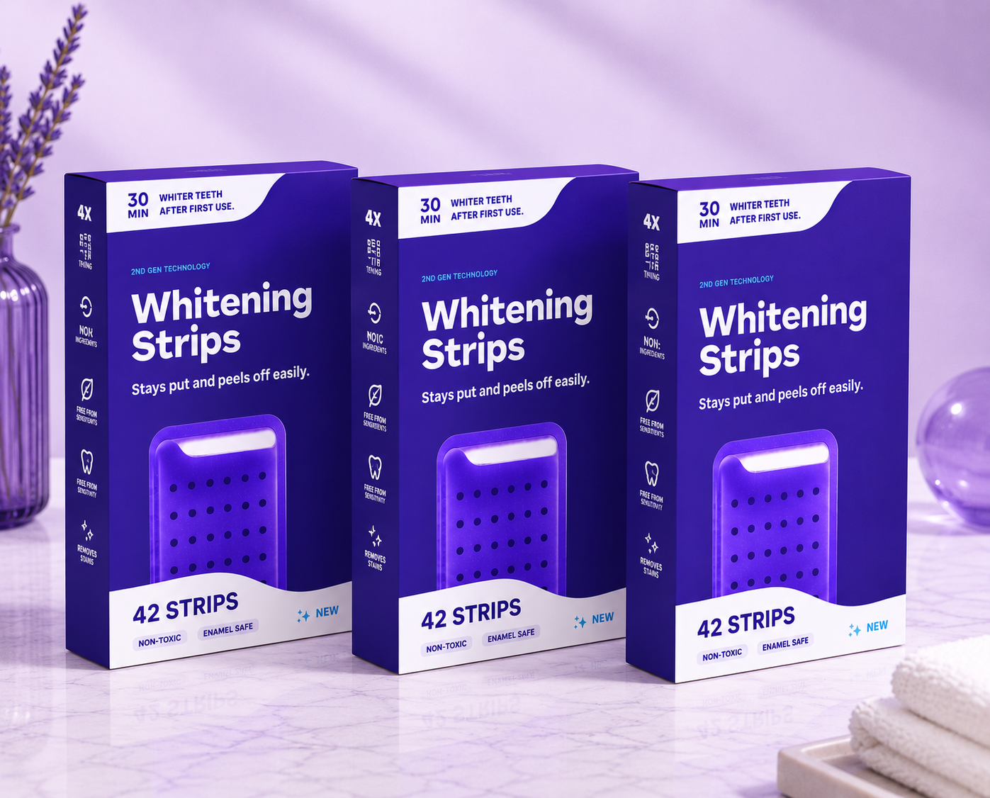 Purple Whitening Tooth Strips